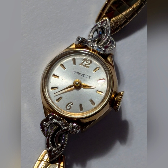 (997)VINTAGE Caravelle Ladies Automátic Watch by Bulova 10K Gold Plated… - Picture 1 of 16